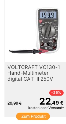 VOLTCRAFTVC1301HandMultimeterdigitalCATIII250V
